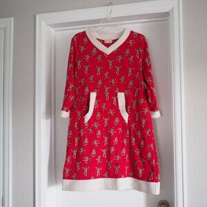 Sock Monkey Red Pajama Long Sleeve Dress From Toffee Apple